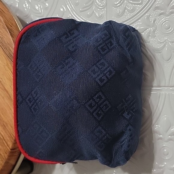Givenchy Monogram Navy Blue & Red Small Travel Cosmetic Toiletries Makeup Bag - Picture 2 of 7